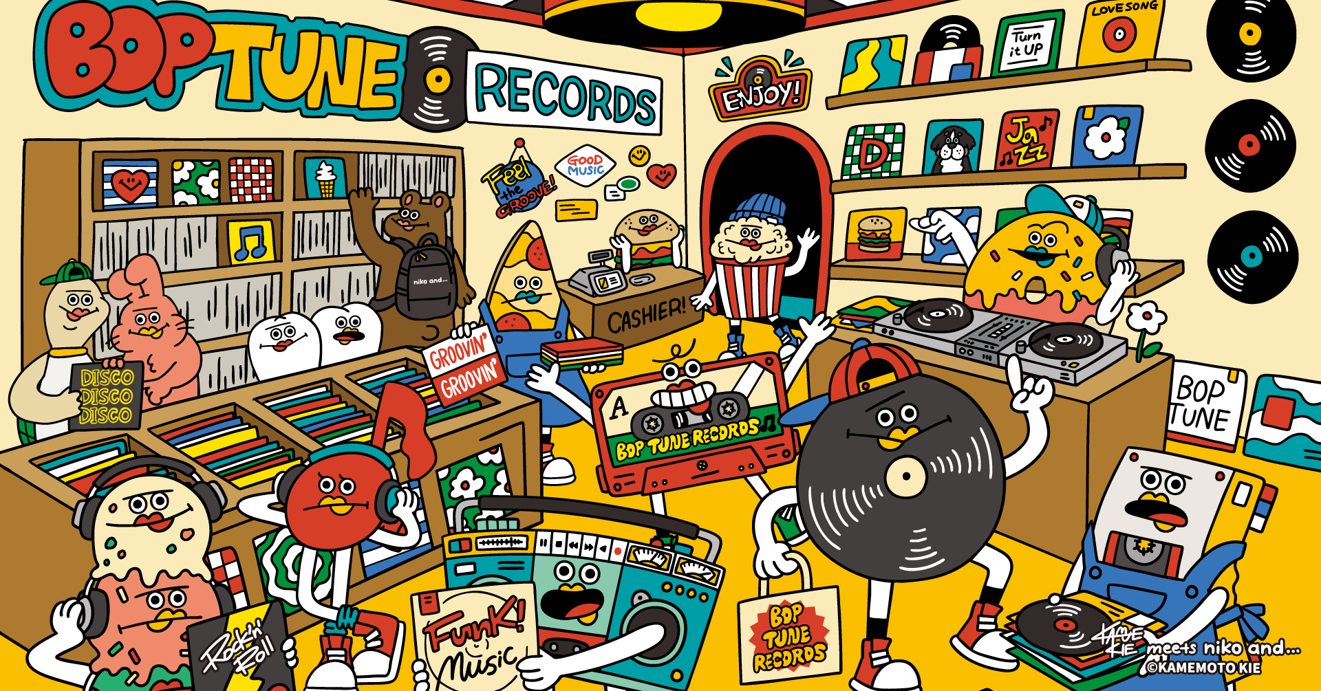 架空のレコードショップ“BOP TUNE RECORDS”が開店!? ── niko